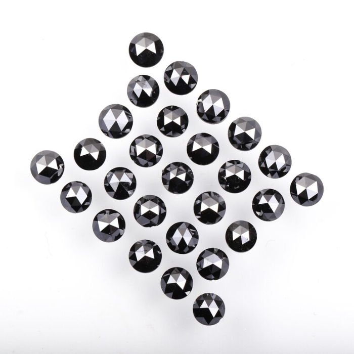 Black Natural Loose Round Rose Cut Earth Mined Diamond