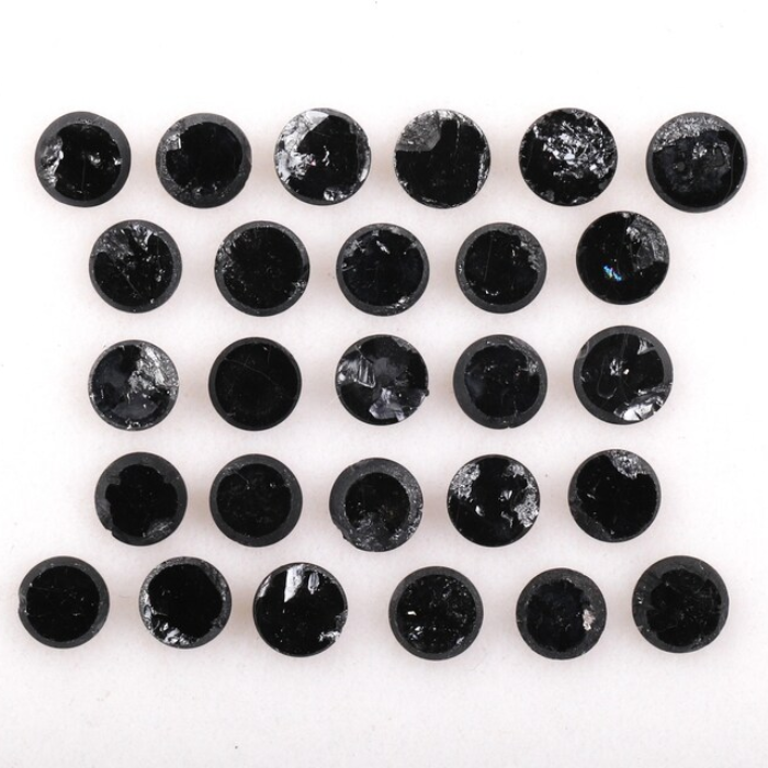 Black Natural Loose Round Rose Cut Earth Mined Diamond