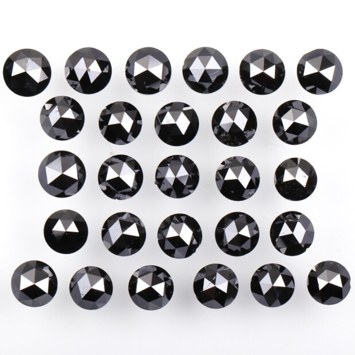 Black Natural Loose Round Rose Cut Earth Mined Diamond