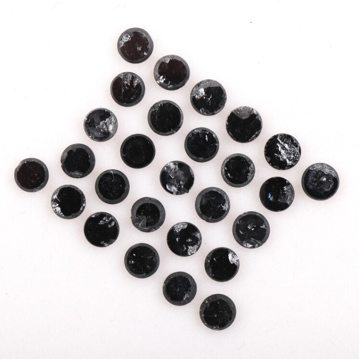 Black Natural Loose Round Rose Cut Earth Mined Diamond