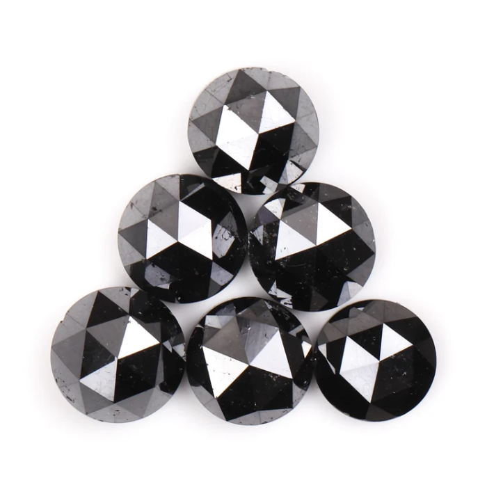 Black Natural Round Rose Cut Earth Mined Diamond