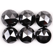 Black Natural Round Rose Cut Earth Mined Diamond