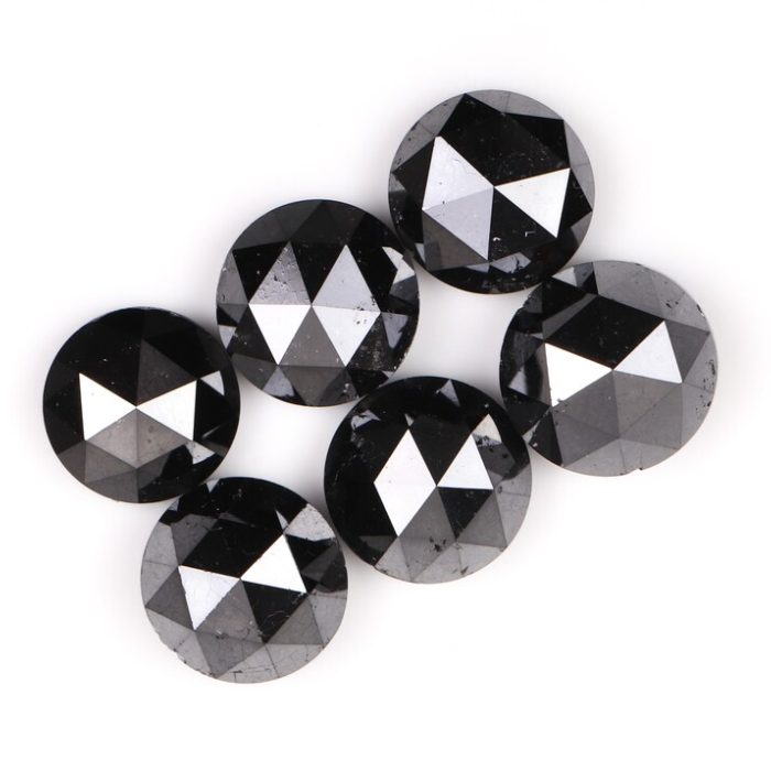 Black Natural Round Rose Cut Earth Mined Diamond
