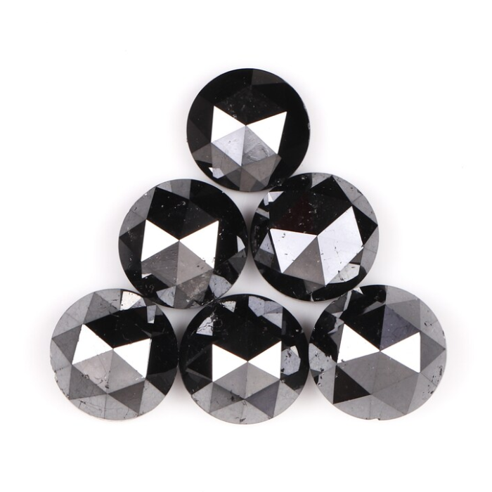 Black Natural Round Rose Cut Earth Mined Diamond