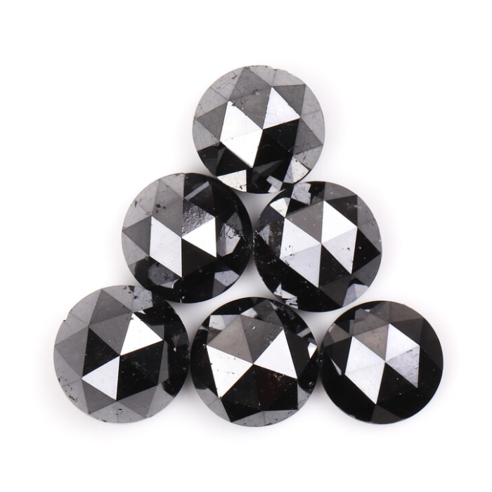 Black Natural Round Rose Cut Earth Mined Diamond