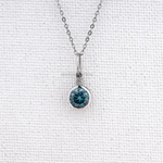 Blue Round Lab Grown Diamond Bezel Set Pendant