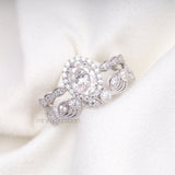 Oval Diamond Engagement Ring– Vintage Bridal Ring