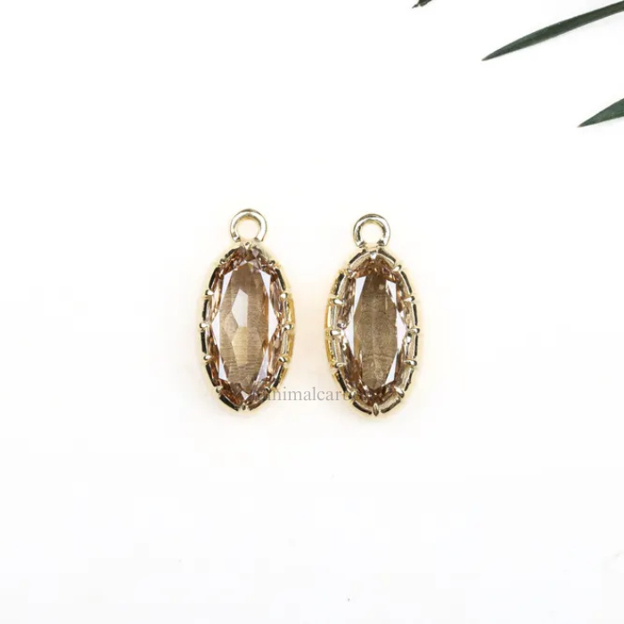 Champagne Oval Lab Grown Diamond Earrings