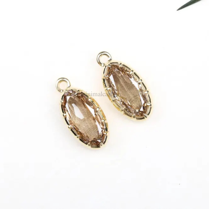 Champagne Oval Lab Grown Diamond Earrings
