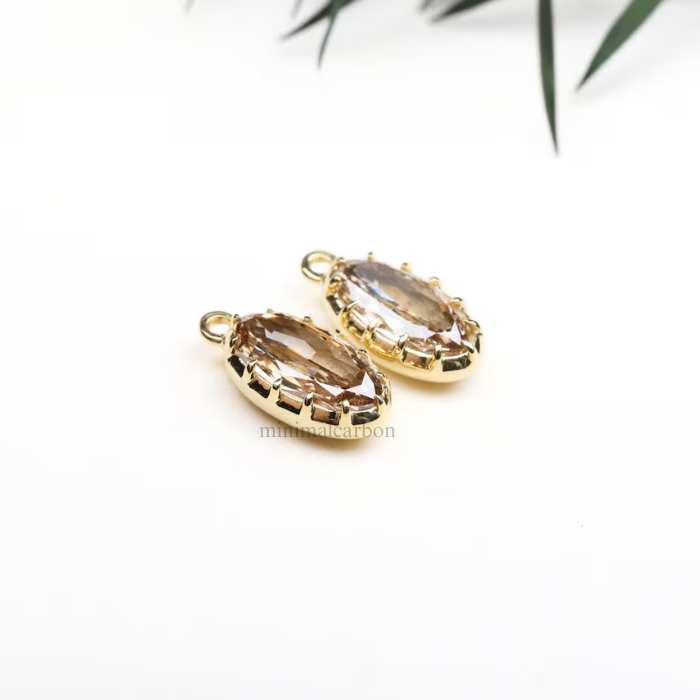Champagne Oval Lab Grown Diamond Earrings