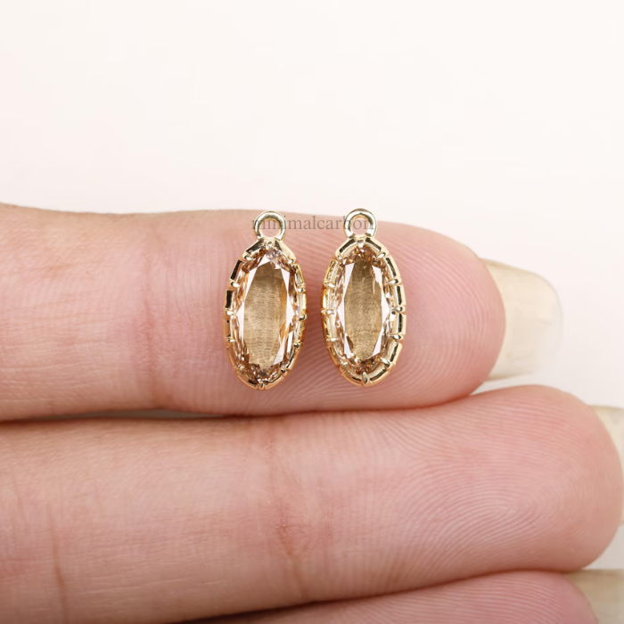 Champagne Oval Lab Grown Diamond Earrings