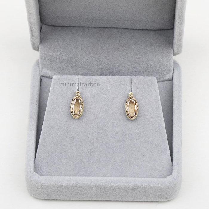 Champagne Oval Lab Grown Diamond Earrings