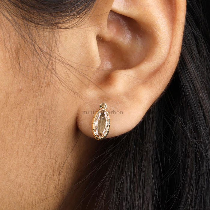 Champagne Oval Lab Grown Diamond Earrings