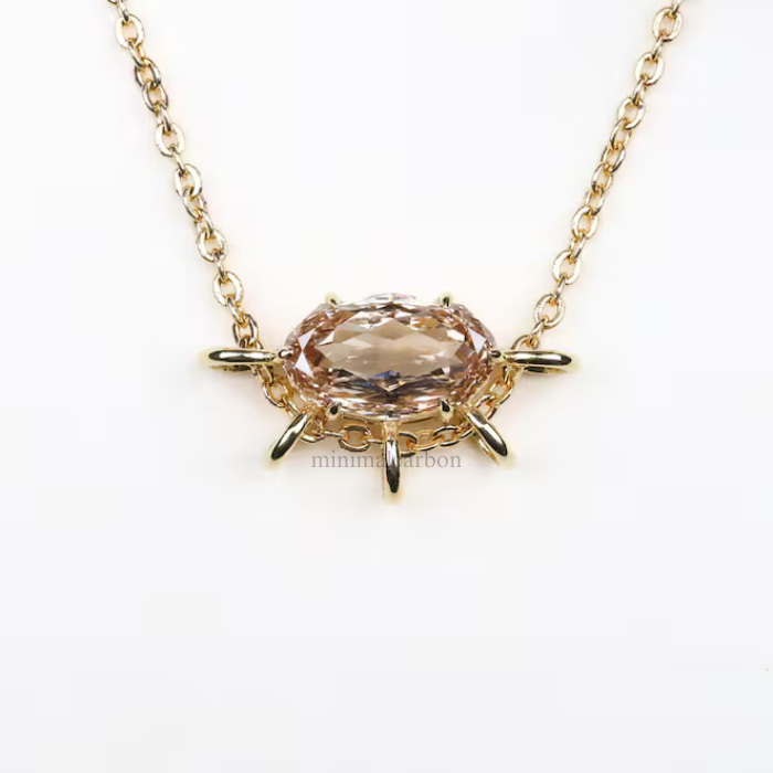 Champagne Oval Lab Grown Diamond Pendant