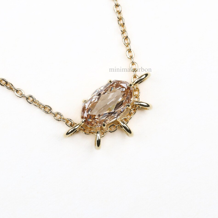 Champagne Oval Lab Grown Diamond Pendant