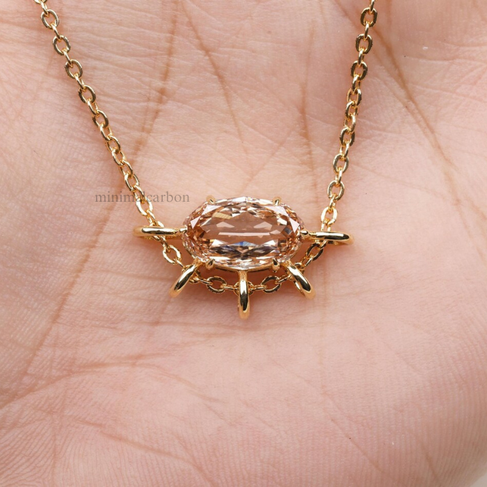 Champagne Oval Lab Grown Diamond Pendant