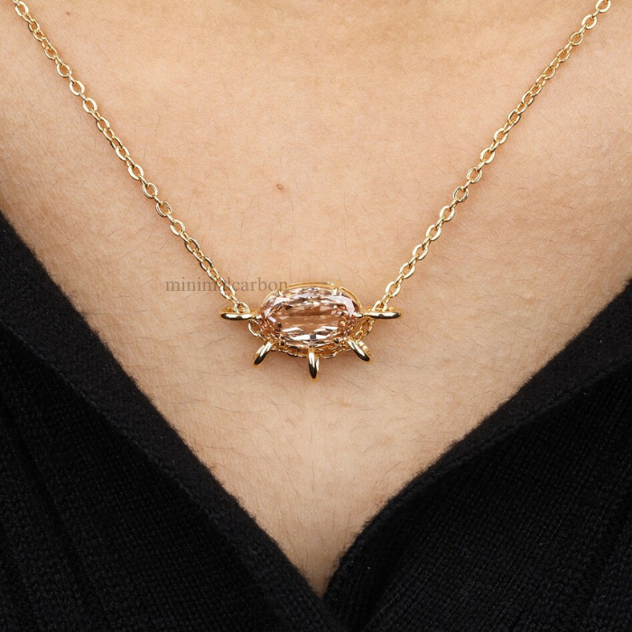 Champagne Oval Lab Grown Diamond Pendant