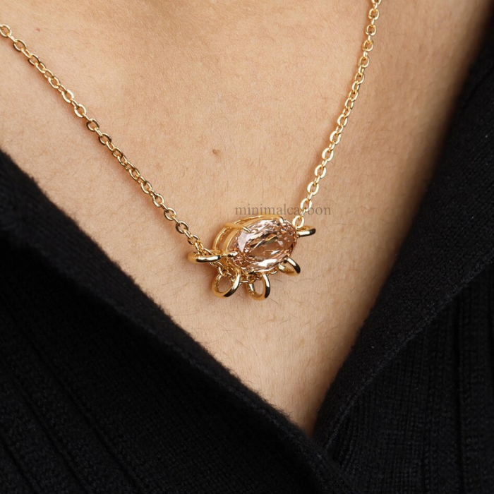 Champagne Oval Lab Grown Diamond Pendant