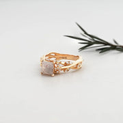 Chic Princess Cut Salt & Pepper Diamond Twig Ring