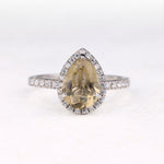 Zultanite Pear Halo Engagement Ring – Wedding Ring for Women - Minimal Carbon