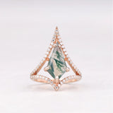 Kite Cut Moissanite Salt And Pepper Diamond Anniversary Ring