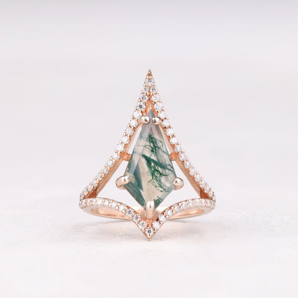 Kite Moss Agate Ring
