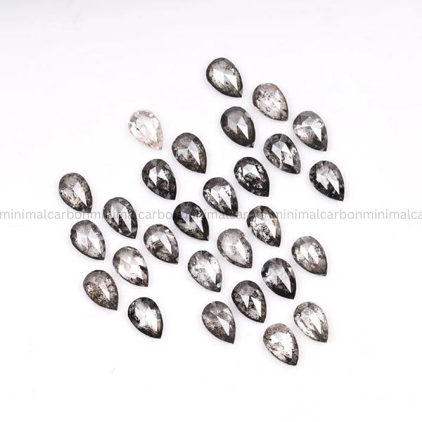 3.0 X 2.0 MM Salt And Pepper Pear Cut Diamonds