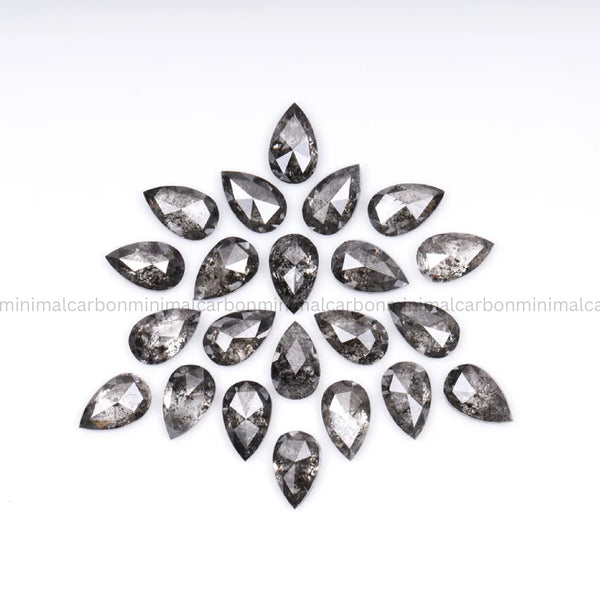 0.62 CT, 4.0 X 2.5 MM Salt And Pepper Pear Cut Diamond