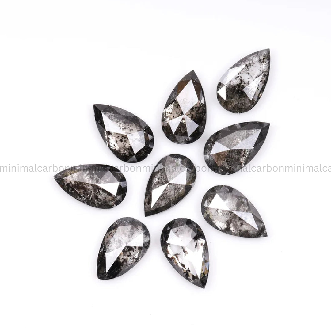 1.80 CT, 5.0 X 3.0 MM Salt And Pepper Pear Cut Diamond