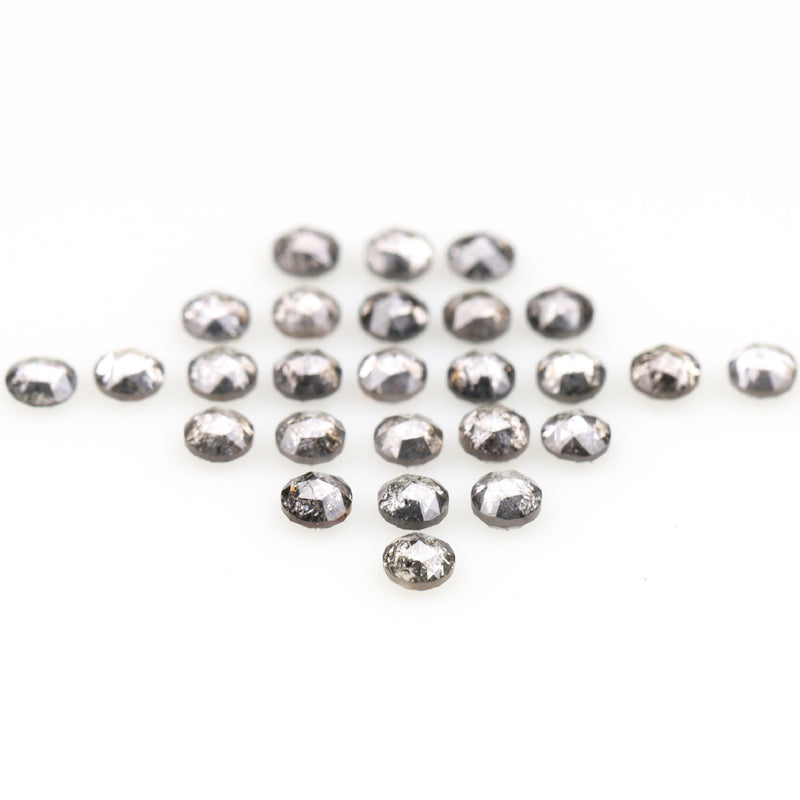 1 CT - 2.5 MM - Salt And Pepper Round Rose Cut Diamond - Minimal Carbon