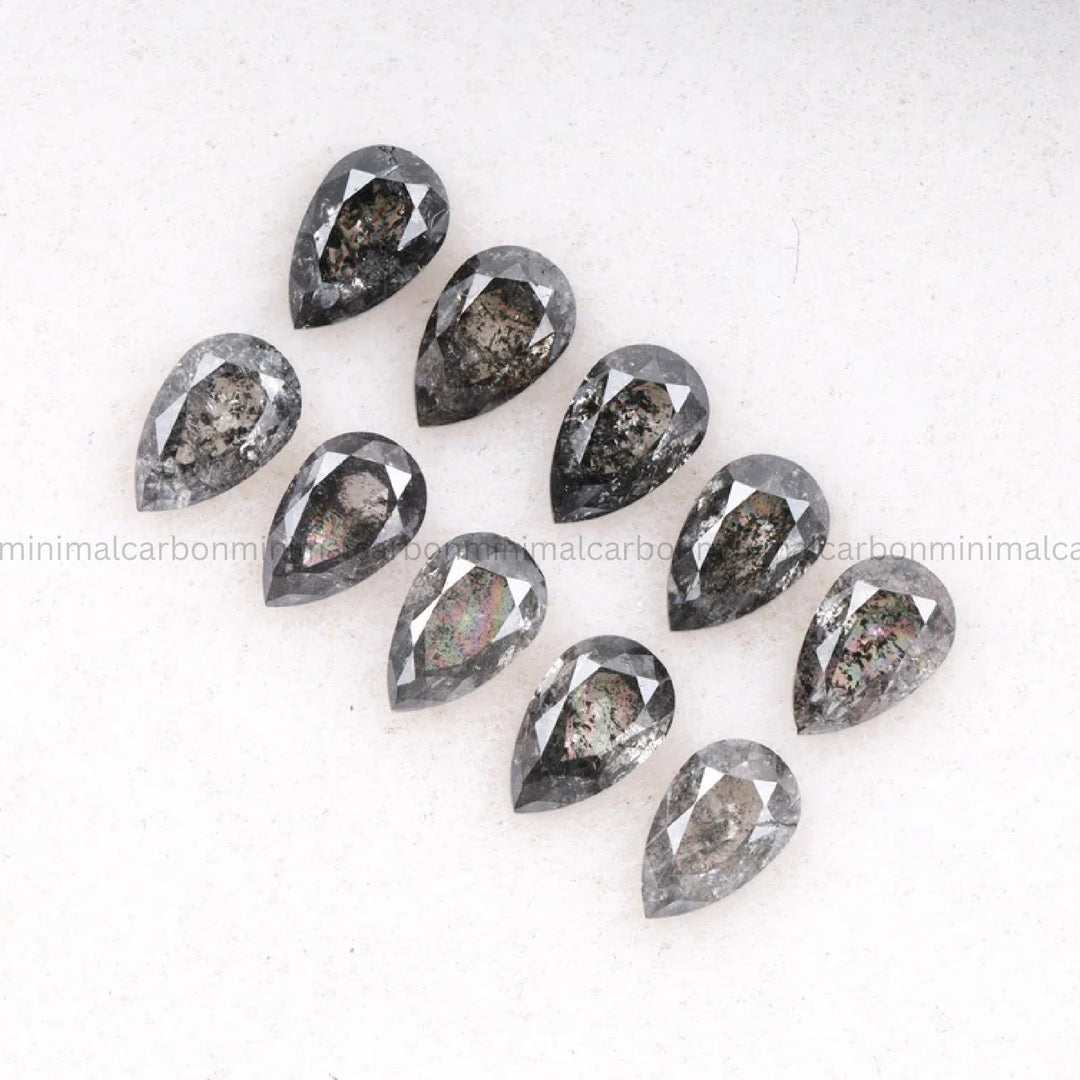 4.0 X 2.5 MM Salt And Pepper Pear Cut Diamond