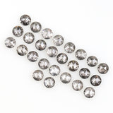 1 CT - 2.5 MM - Salt And Pepper Round Rose Cut Diamond - Minimal Carbon
