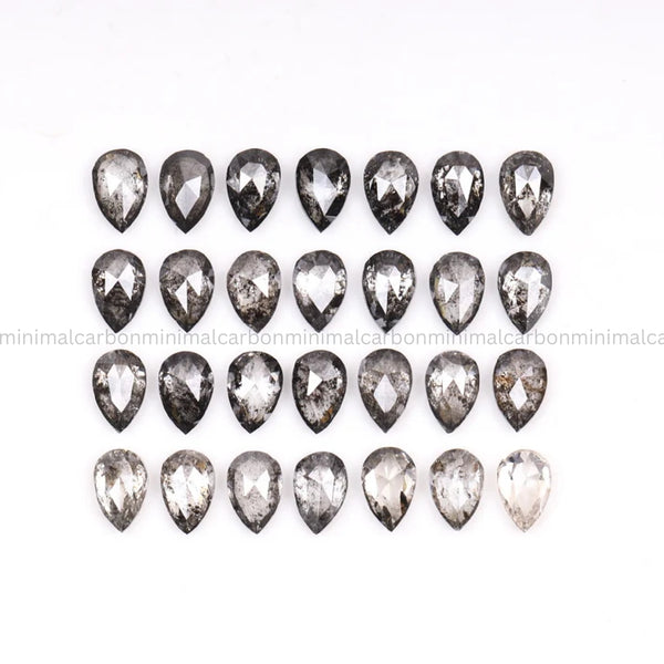 3.0 X 2.0 MM Salt And Pepper Pear Cut Diamonds