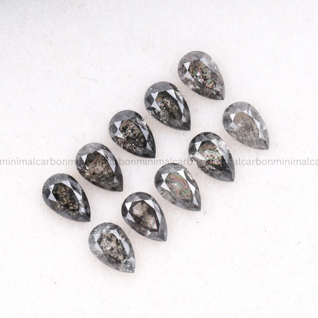 4.0 X 2.5 MM Salt And Pepper Pear Cut Diamond