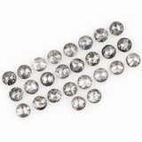 1 CT - 2.5 MM - Salt And Pepper Round Rose Cut Diamond - Minimal Carbon