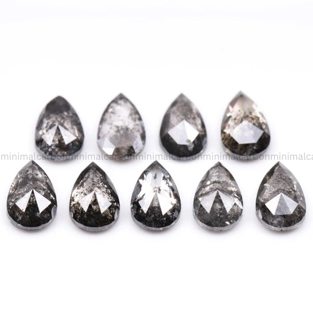 1.80 CT, 5.0 X 3.0 MM Salt And Pepper Pear Cut Diamond