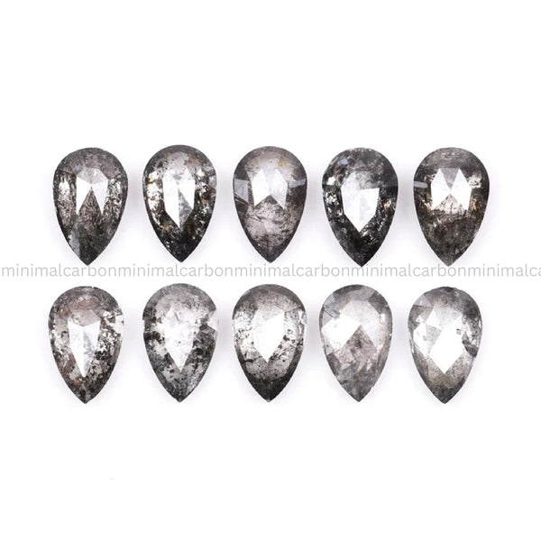 1.31 CT, 4.0 X 3.0 MM Salt And Pepper Pear Cut Diamond