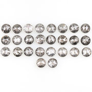 1 CT - 2.5 MM - Salt And Pepper Round Rose Cut Diamond - Minimal Carbon