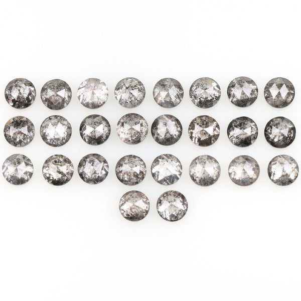 1 CT - 2.5 MM - Salt And Pepper Round Rose Cut Diamond - Minimal Carbon
