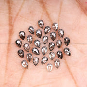 1.44 CT, 3.0 X 2.0 MM Salt And Pepper Pear Cut Diamonds