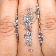 0.8 To 1.0 MM - Salt And Pepper Round Brilliant Cut Diamond - Minimal Carbon