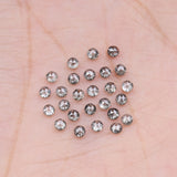 1 CT - 2.5 MM - Salt And Pepper Round Rose Cut Diamond - Minimal Carbon