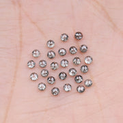 1 CT - 2.5 MM - Salt And Pepper Round Rose Cut Diamond - Minimal Carbon