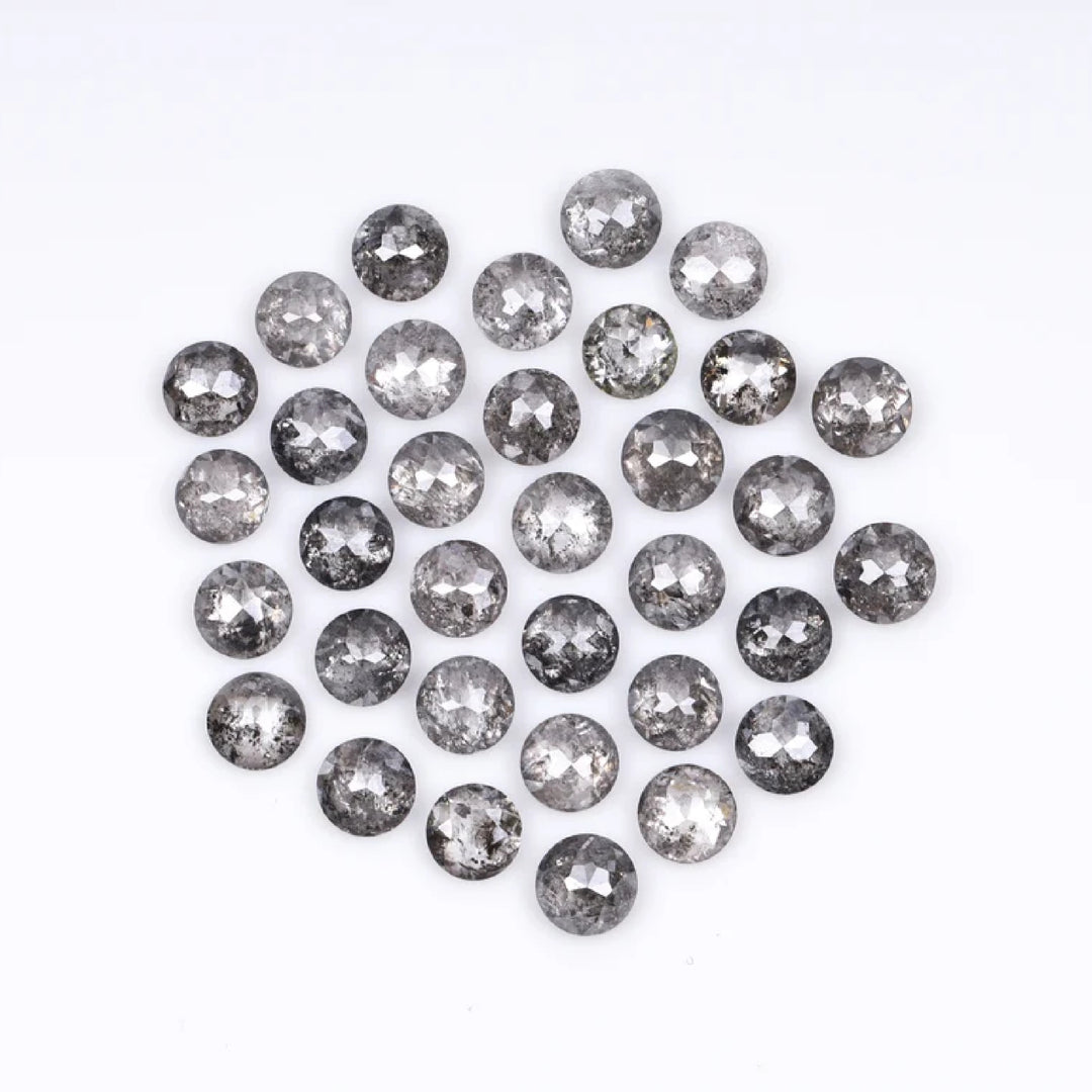 1 CT - 3.0 MM - Salt And Pepper Tambuli cut Round Rose Cut Diamond