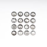 1 CT - 3.5 MM - Salt And Pepper Round Rose Cut Diamond - Minimal Carbon