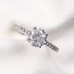 round brilliant cut salt and pepper diamond engagement ring