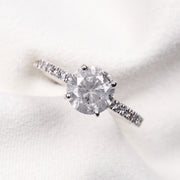 round brilliant cut salt and pepper diamond engagement ring