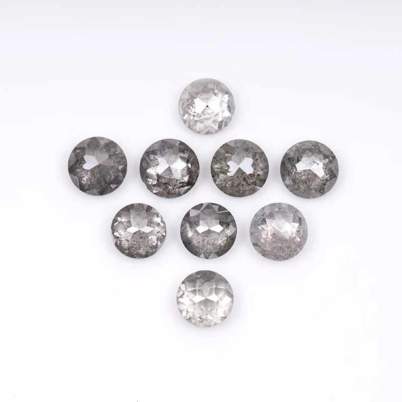 1 CT - 4.5 MM - Salt And Pepper Tambuli cut Round Rose Cut Diamond