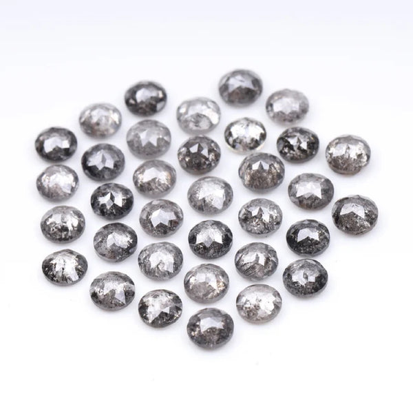 1 CT - 3.0 MM - Salt And Pepper Tambuli cut Round Rose Cut Diamond
