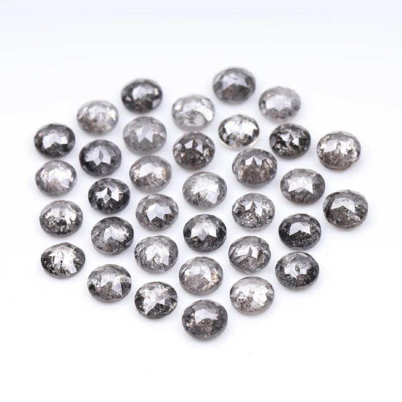 1 CT - 3.0 MM - Salt And Pepper Tambuli cut Round Rose Cut Diamond